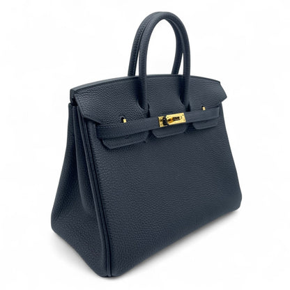 Pre-owned Hermes Birkin 25 Cavern Togo Gold hardware U engraved