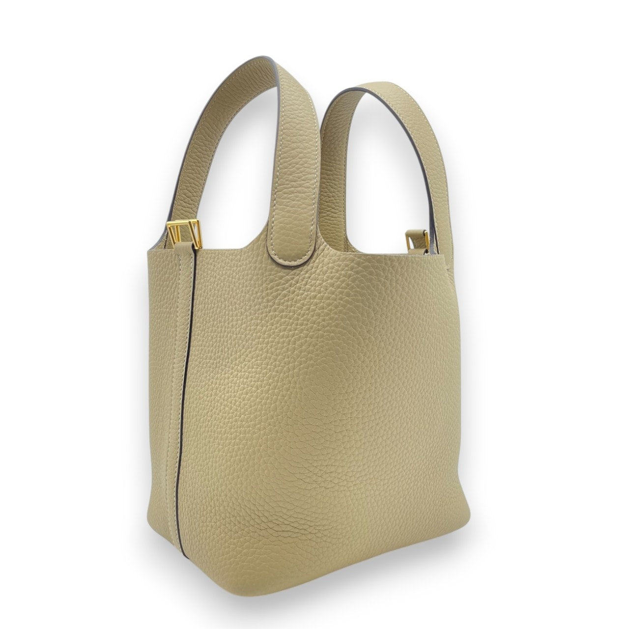 Pre-owned Hermes Picotan Lock PM Trench Taurillon Clemence Gold hardware K stamp