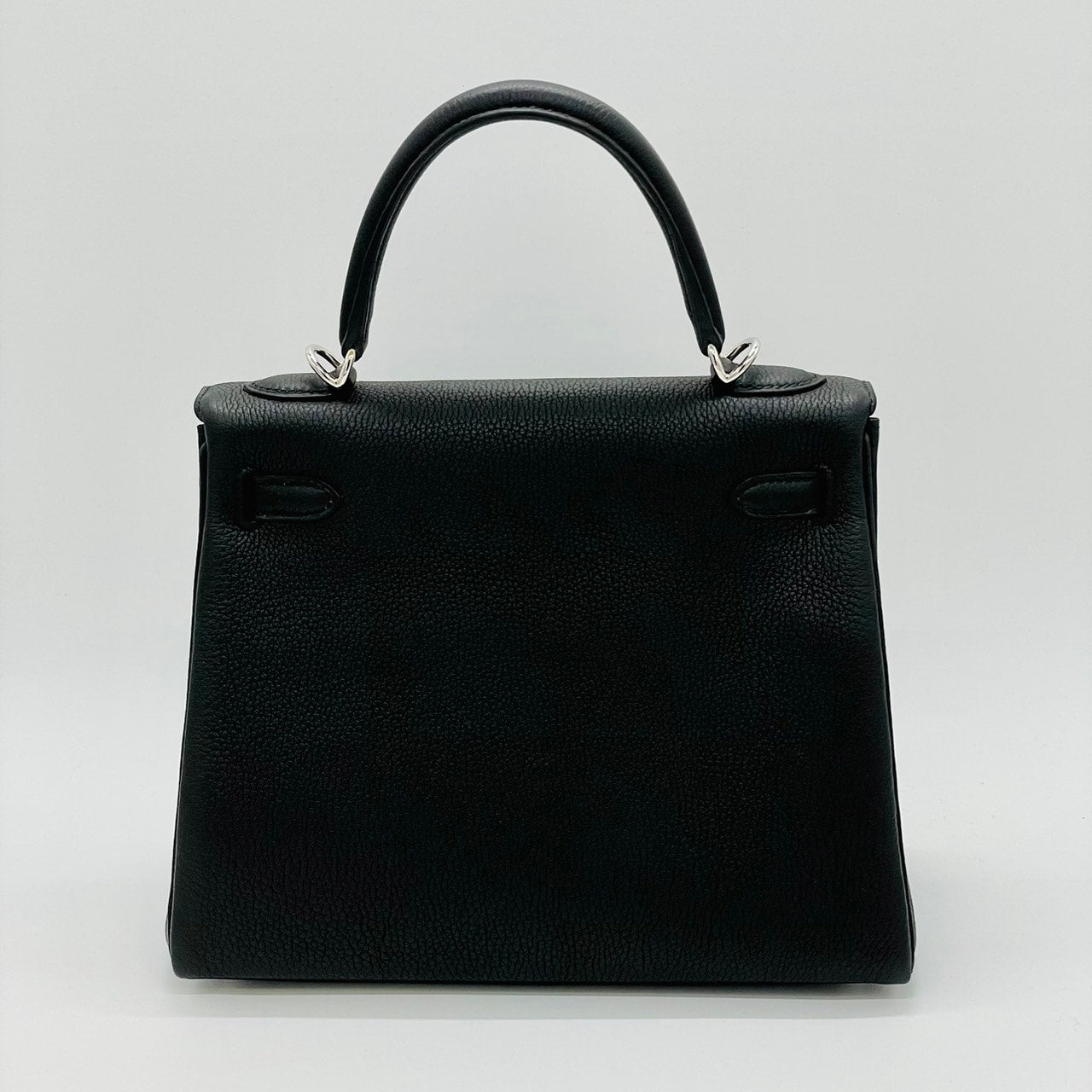 Hermes Kelly 25 Noir Togo 银色五金件 B 雕刻