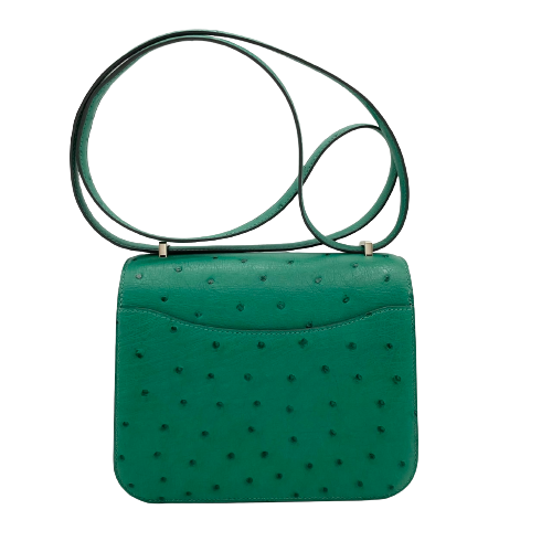 [현금 특별 가격] Hermes Constance Mini 타조 금 하드웨어 B 새겨 져