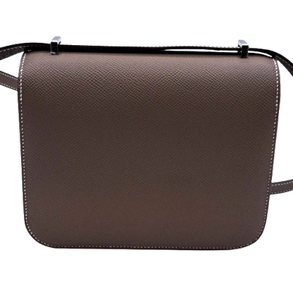 Hermes Constance Mini 18 Etoupe Epson Silver Fittings B 새겨 져