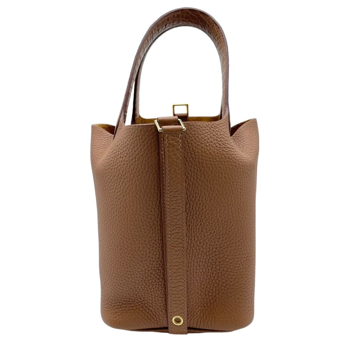 Pre-Owned Hermes Picotin Lock Touch PM Gold Torillon Clemence Gold Hardware Y Engraved