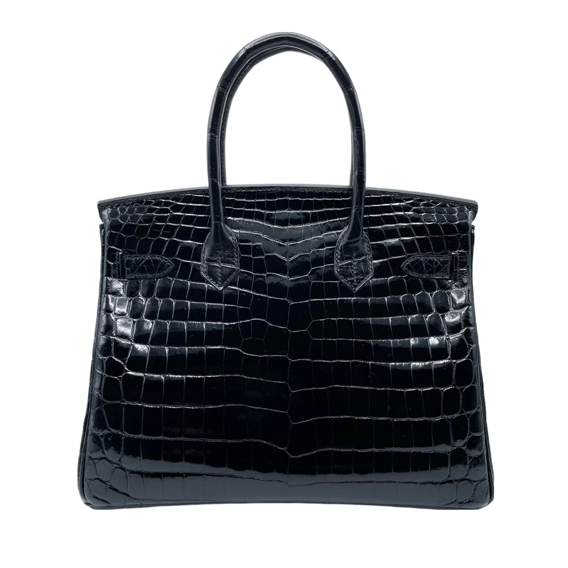 [售出的價格明顯低於常規價格！]呢Hermes Birkin 30 NILOTTICUS黑色銀色金屬配件Z刻了