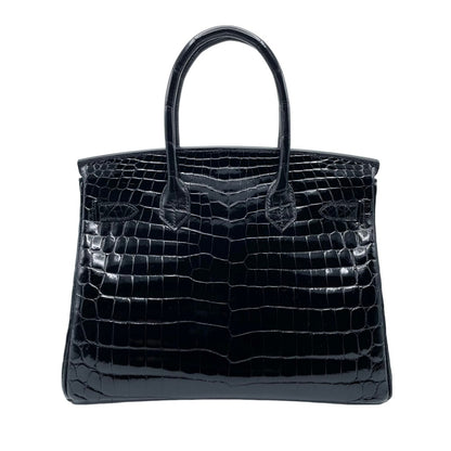 [售出的價格明顯低於常規價格！]呢Hermes Birkin 30 NILOTTICUS黑色銀色金屬配件Z刻了