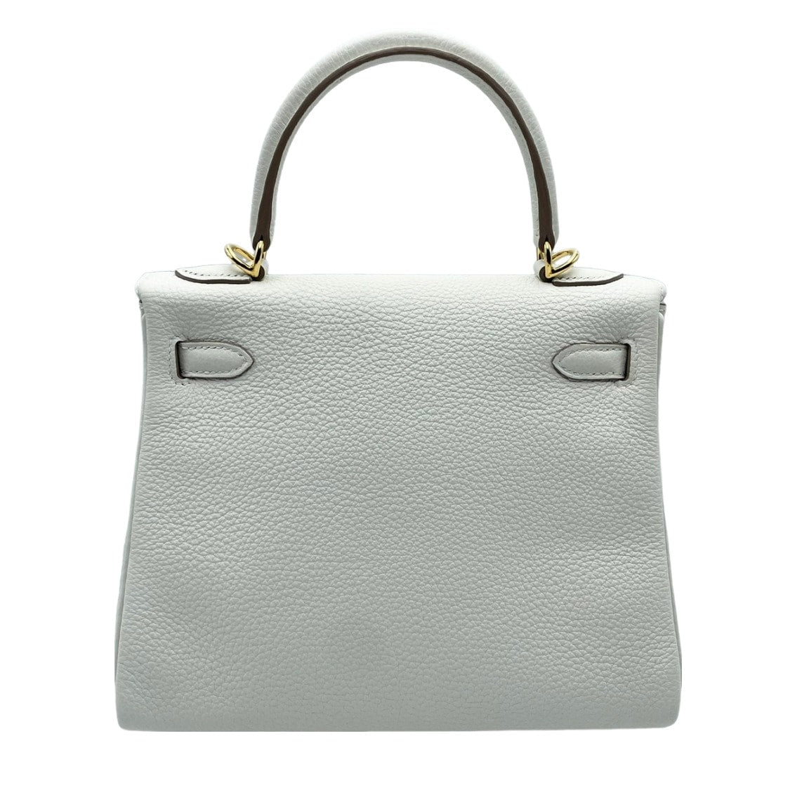 Pre-Owned Hermes Kelly 25 Mushroom Togo Gold Hardware B Engraved