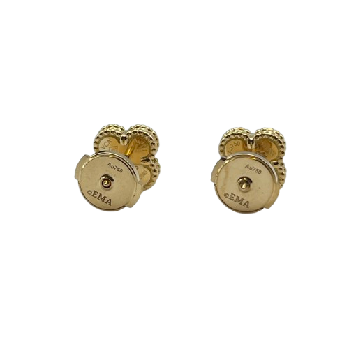 Pre-Owned [Under list price! 】Van Cleef & Arpels Sweet Alhambra VCARA44900 Yellow Gold Onyx Earrings