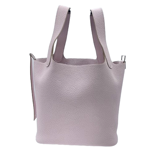 Hermes Picotin Lock PM Mauve 창백한 Torillon Clemence Silver Fittings w 새겨 져