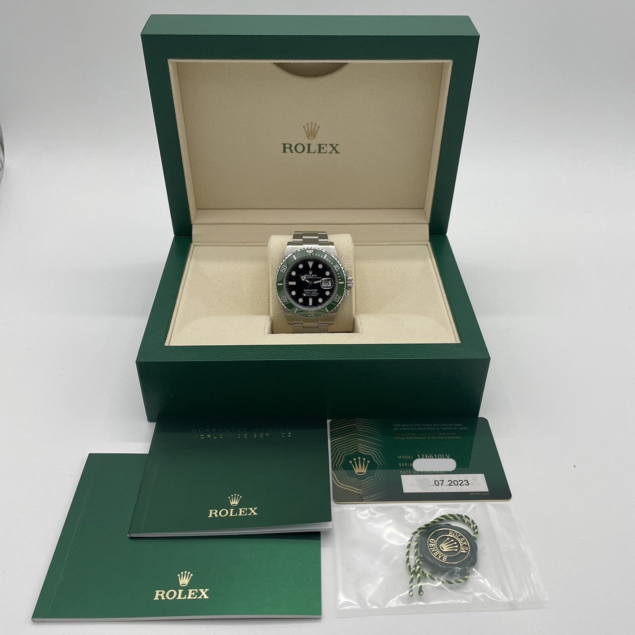Pre-Owned [2023 New Bezel] Rolex Submariner Date 126610LV Oyster Bracelet Black Green Payment in July 2023