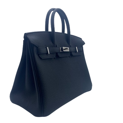 Hermes Birkin 25 Noir Togo Silver Metal Fittings w 새로워