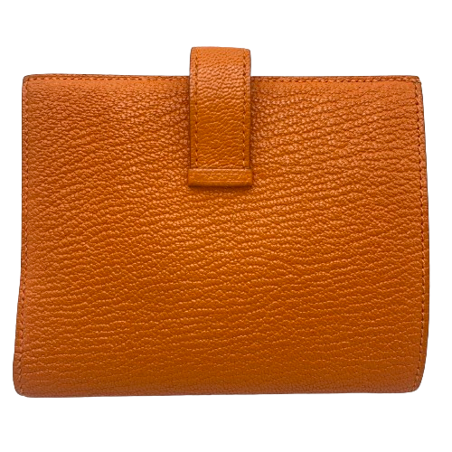 エルメス ベアンコンパクト オレンジ シェーブル シルバー金具 U刻印