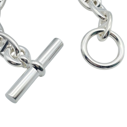 Pre-Owned Hermes Chaine Dunkle Bracelet MM Silver 925 15-panel