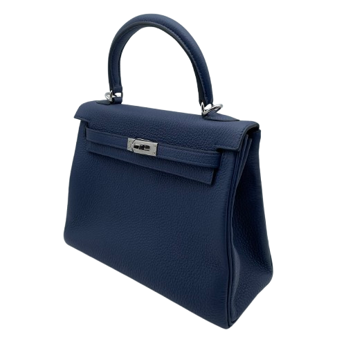 Pre-Owned Hermes Kelly 25 Brude Plus Togo Silver Fittings B Engraved