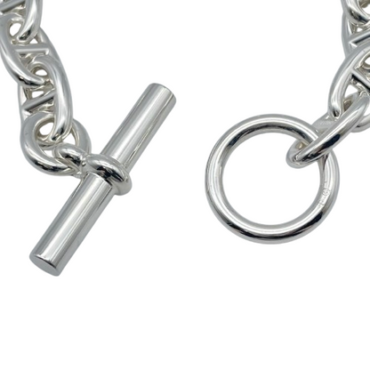 Pre-Owned Hermes Chaine Dunkle Bracelet MM Silver 925 16-panel
