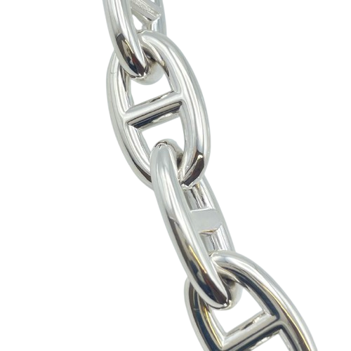 Hermes Chaine Dunkle Necklace GM Silver 925 29-panel
