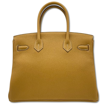 Hermes Birkin 30 Natural Sable Togo Silver Metal Fittings W Engraved