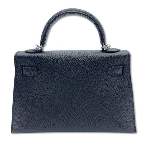 [Cash Price] Hermes Mini Kelly Noir Epson Silver Fittings W Engraved