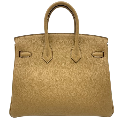 Hermes Birkin 25 비스킷 토고 골드 ​​하드웨어 B가 새겨 져 있습니다
