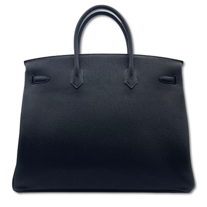 Hermes Birkin 40 Noir Togo Silver Metal Fitting K Engraved