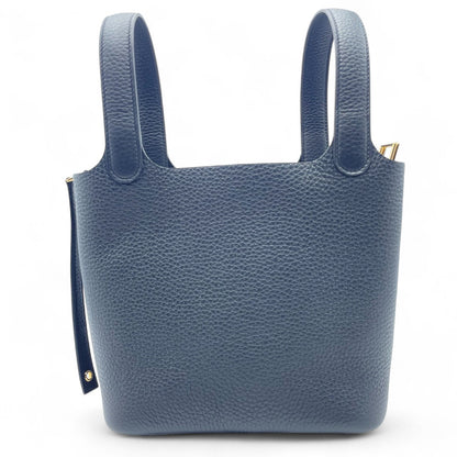 二手的爱马仕picotin岩石PM Noir Torillon Clemence Gold Hardware k刻了