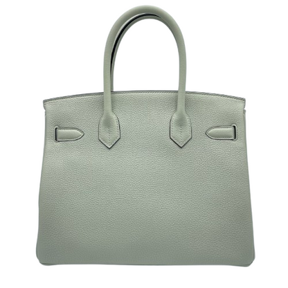 Pre-owned Hermes Birkin 30 Grineve Togo Silver hardware B engraved