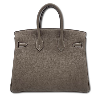 Pre-owned Hermes Birkin 25 Etoupe Togo Silver hardware K stamp