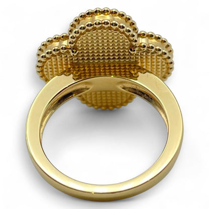 プレオウンドヴァンクリーフ＆アーペル マジック アルハンブラ リング VCARF78955 マザーオブパール イエローゴールド 14号