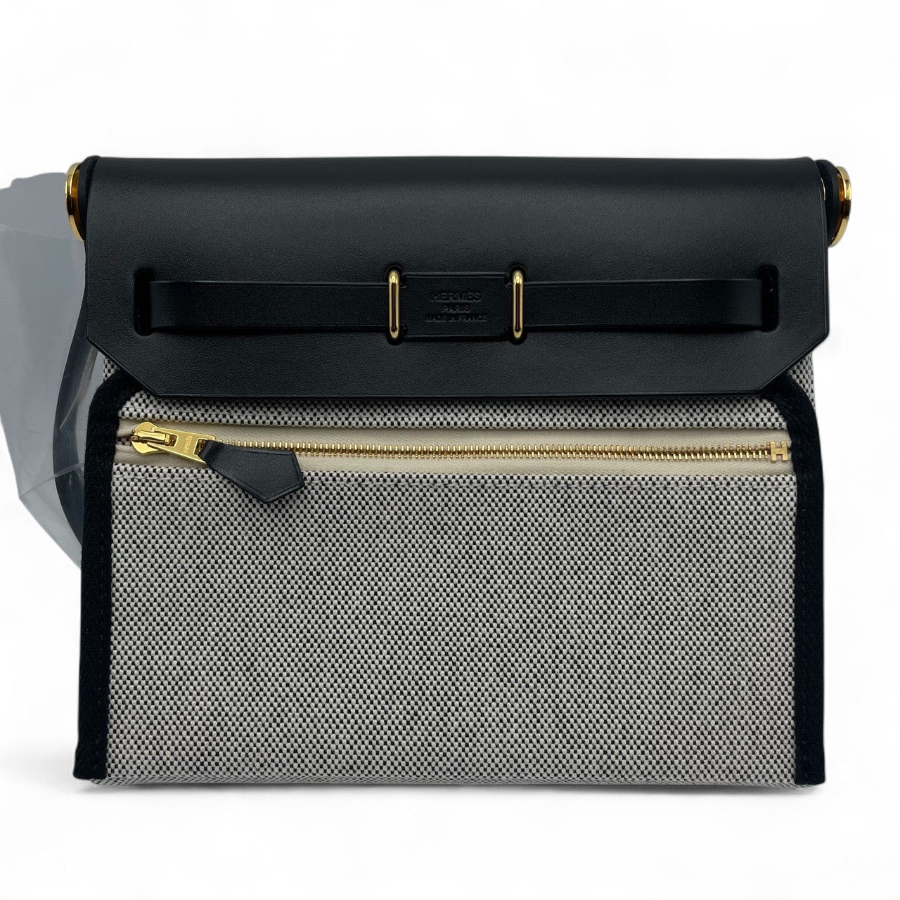 중고 에르메스 에일 백 지퍼 미니 20 느와르 투알 애쉬 골드 하드웨어 K 스탬프 중고