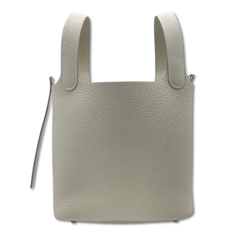 Pre-owned Hermes Picotan Lock PM Clet Taurillon Clemence Silver hardware K stamp