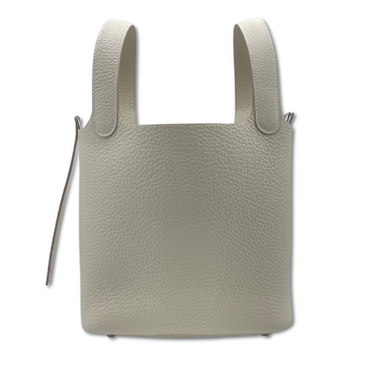 Pre-owned Hermes Picotan Lock PM Clet Taurillon Clemence Silver hardware K stamp