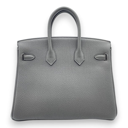 Pre-owned Hermes Birkin 25 Ethane Togo Gold hardware B engraved