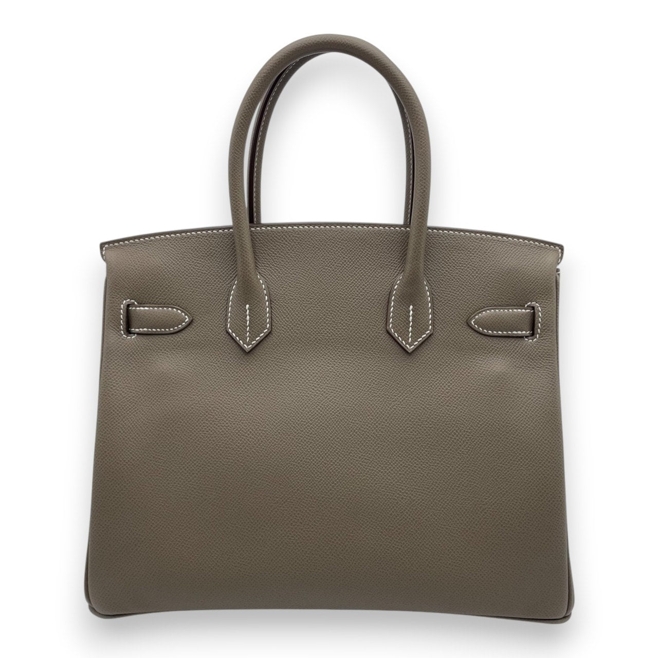 プレオウンドエルメス バーキン 30 エトゥープ エプソン シルバー金具 W刻印