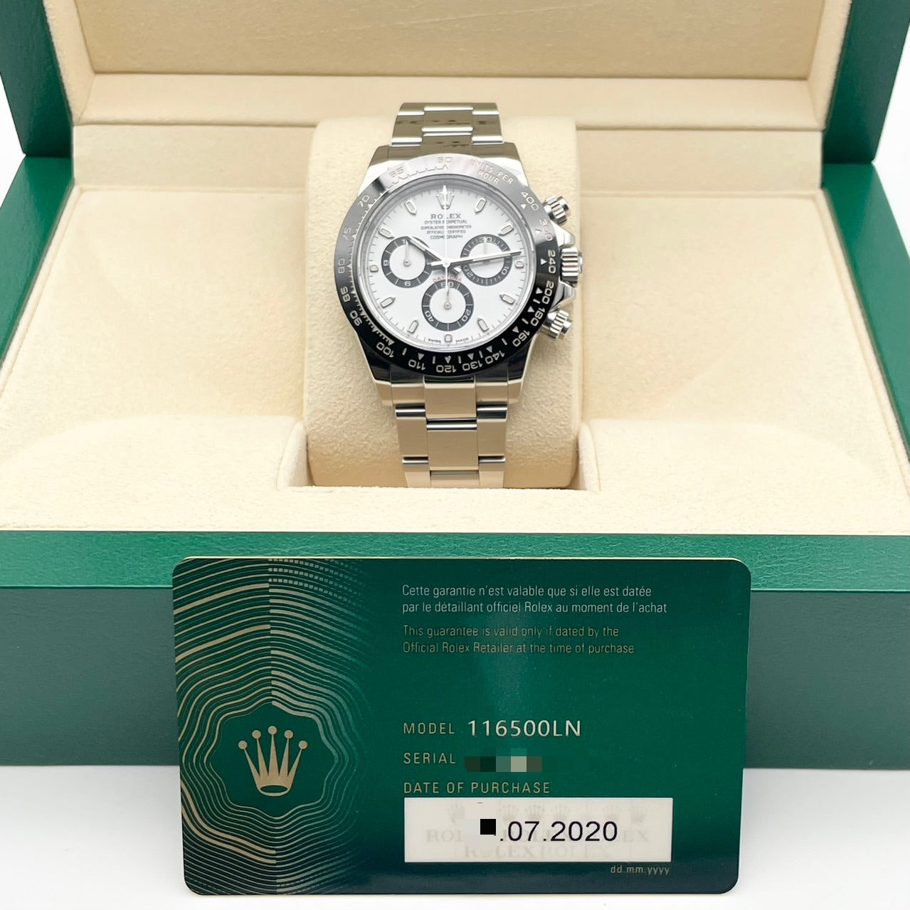 プレオウンドロレックス デイトナ 116500LN ホワイト オイスターブレスレット 40mm