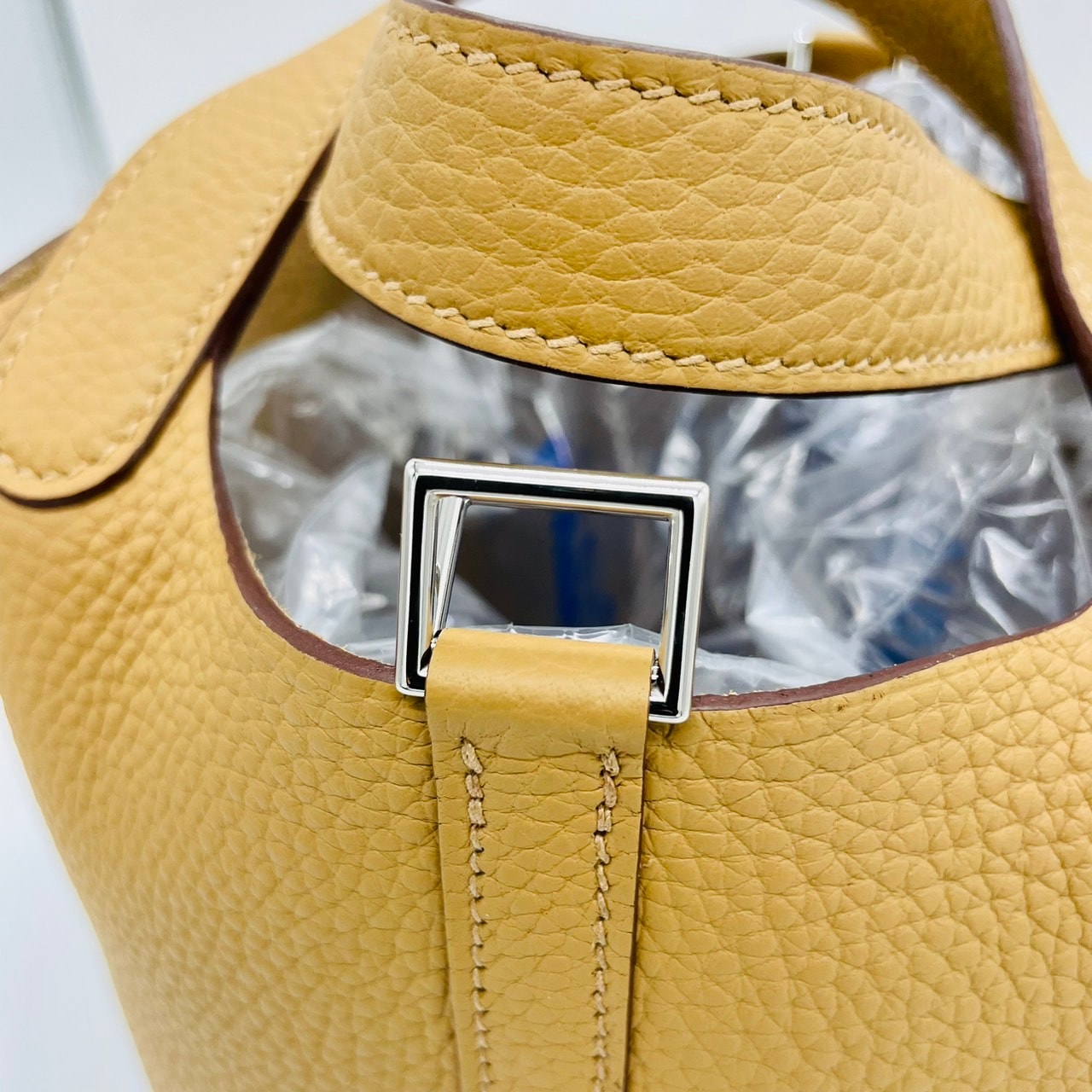 Hermes Picotin Lock PM 비스킷 Torillon Clemence Silver Fittings U Engraved