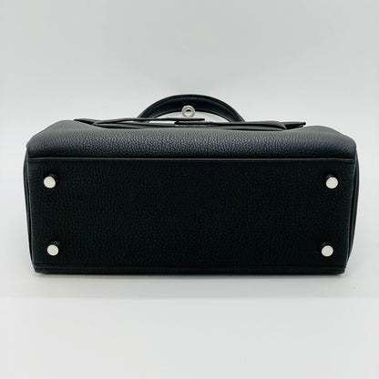 Hermes Kelly 25 Noir Togo 银色五金件 B 雕刻