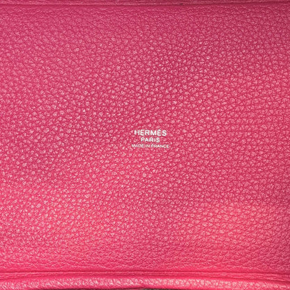 Pre-Owned Hermes Picotin Rock PM Torillon Clemence Rouge Serie/Framboise Z engraved