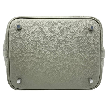 [現金特價]愛馬仕皮皮蛋白鎖MM Sage Torillon Clemence Silver Fittings W刻有