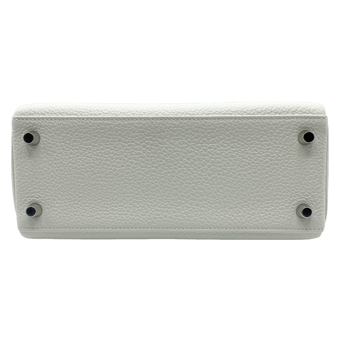 Pre-Owned Hermes Kelly 25 Mushroom Togo Silver Metal Fittings B Engraved
