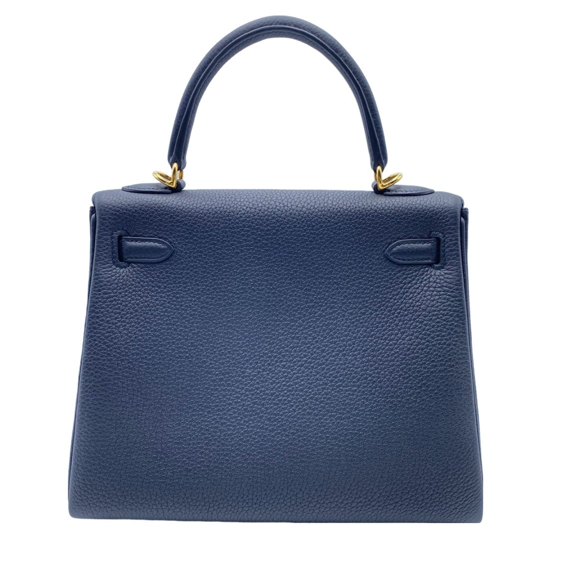 Pre-Owned Hermes Kelly 25 Black Togo Gold Hardware B Engraved