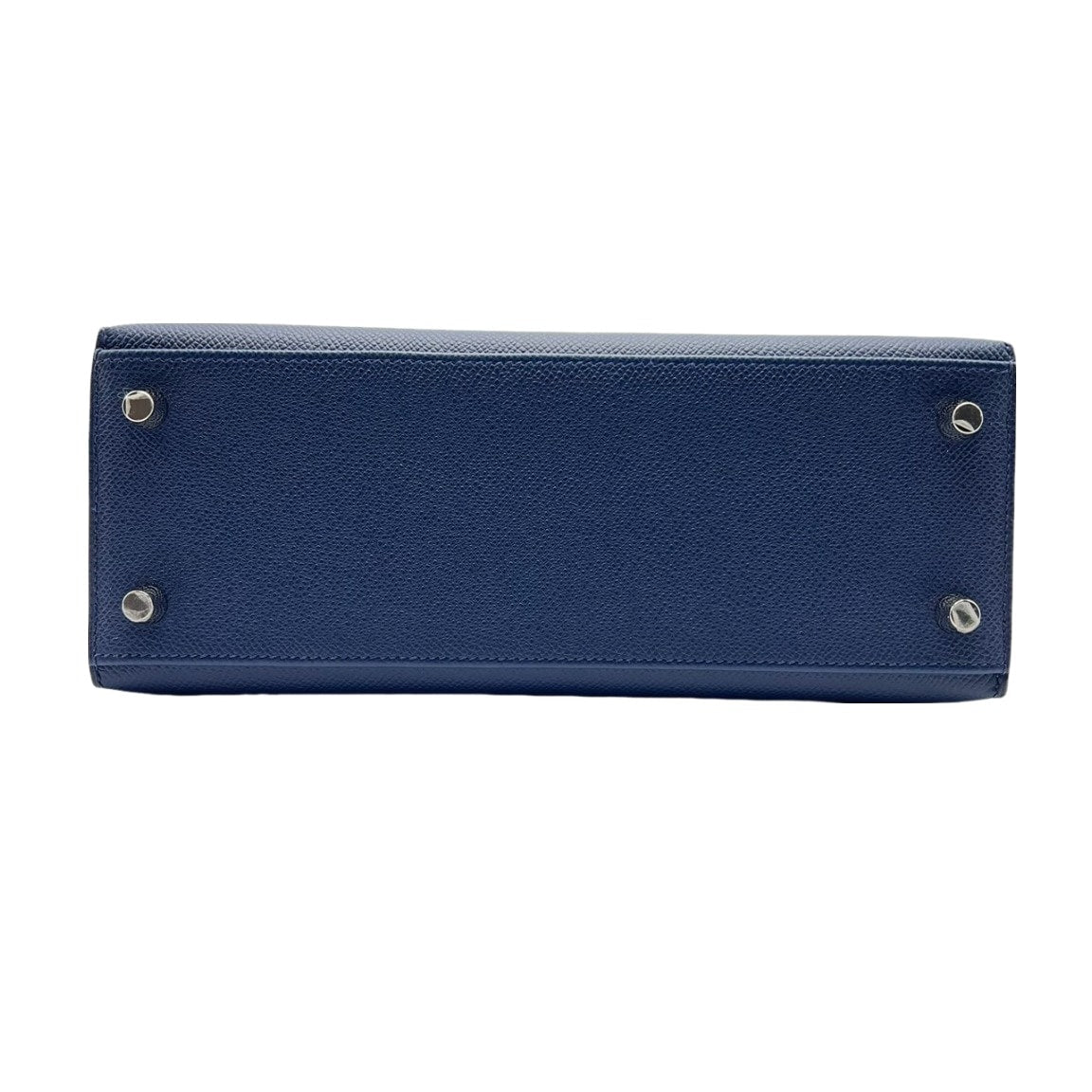 Pre-Owned Hermes Kelly 25 Blue Navy Vaud Epson Silver Fittings W Engraved