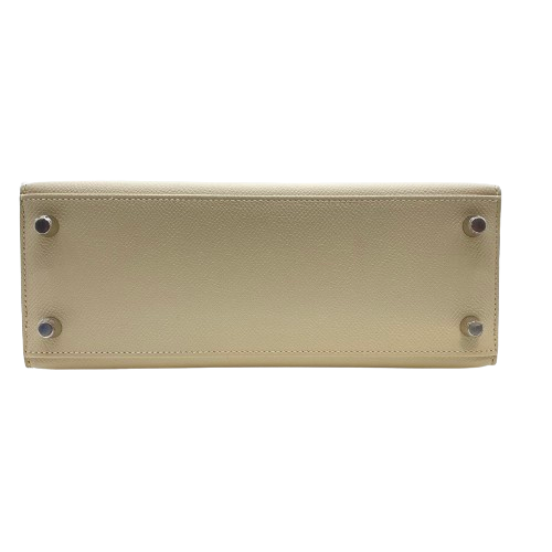 Pre-Owned Hermes Kelly 25 Cre Epson Silver Fittings U Engraved