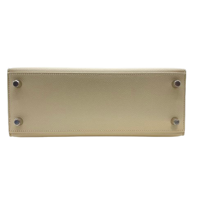 Pre-Owned Hermes Kelly 25 Cre Epson Silver Fittings U Engraved