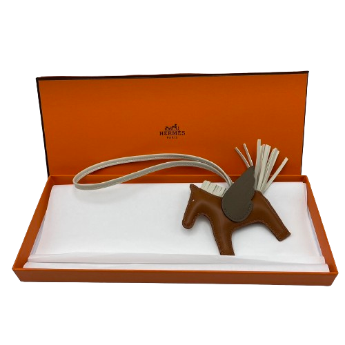 Pre-Owned Hermes Rodeo Pegasus Bag Charm PM Brown Swift B Engraved