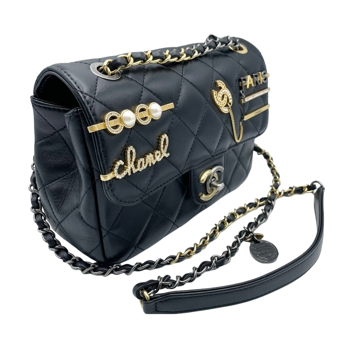 Pre-Owned [Cash Price] Chanel Matelasse AS2979 Black Lambskin Handbag