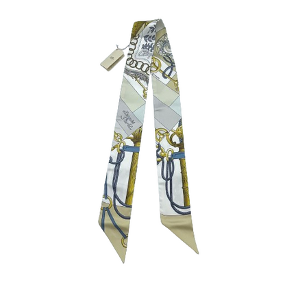 Hermes Twilly Cricketis Jaune/Claire/Blanc Silk