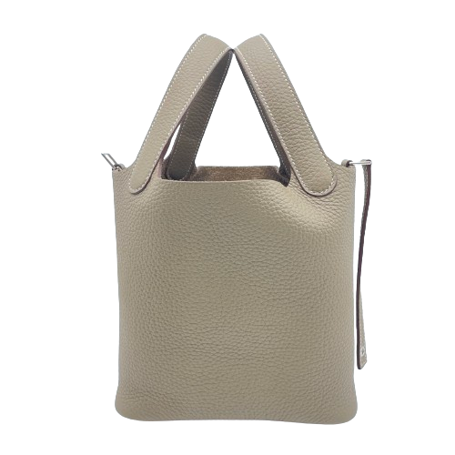 Hermes Picotin Lock PM Etoupe Torillon Clemence Silver Fittings w 새겨 져