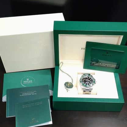 Pre-Owned Rolex Submariner Date 126610LV Oyster Bracelet Black Green