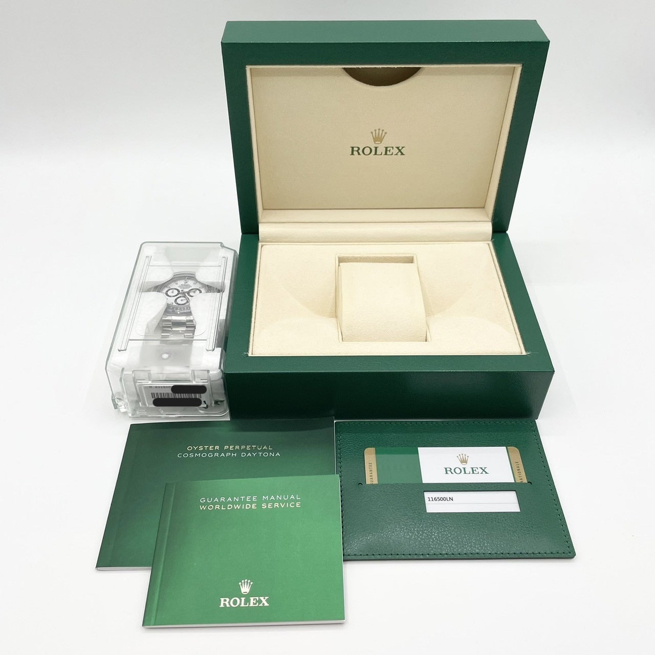 사전 소유 데드 스탁 품목 완전히 보호 씰 롤렉스 데이토나 116500LN 굴 팔찌 흰색 40mm