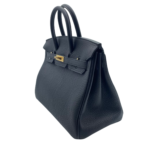 [現金價格]愛馬仕·伯金（Hermes Birkin）25黑色多哥金色硬件W刻有