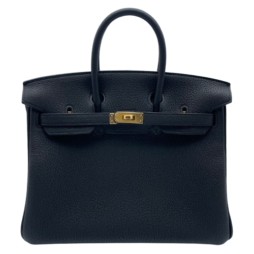 Hermes Birkin 25 Noir Togo Gold 하드웨어 W는 새겨 져 있습니다