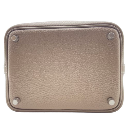 Hermes Picotin Lock PM Etoupe Torillon Clemence Silver Fittings w 새겨 져